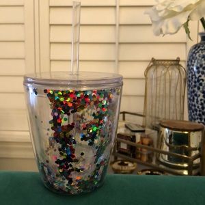 Glitter Cup with Straw